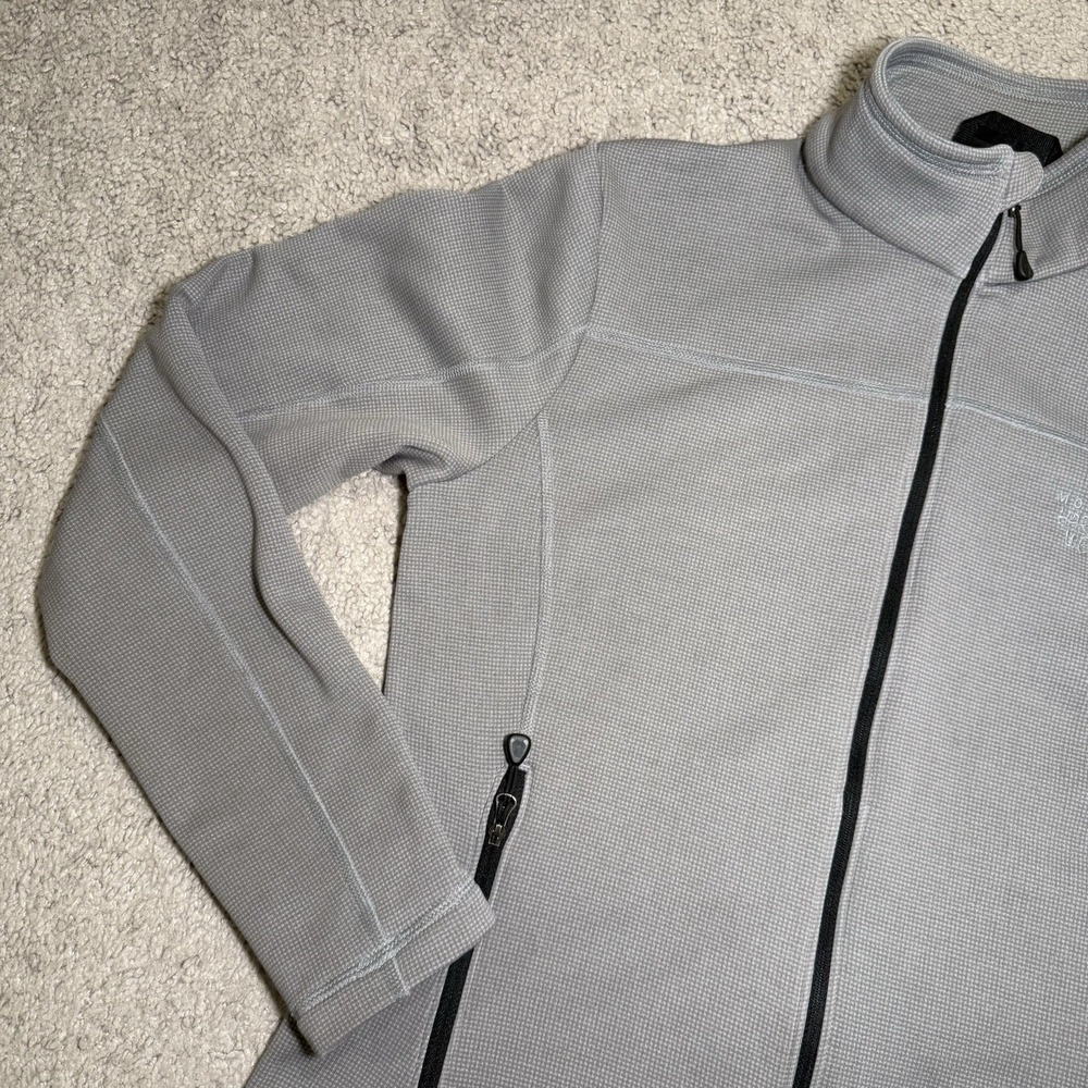 Mountain Hardwear‎ Womens Waffle Thermal Size Medium Gray Full Zip Jacket Hiking - Picture 4 of 11